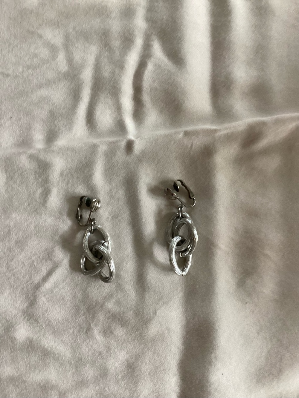 Silver Knot Drop Clip-On Earrings - Women Jewelry